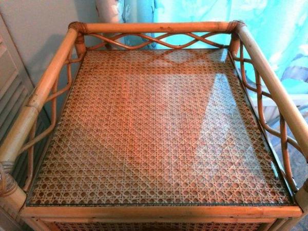 Image 7 of Vintage Wicker Rattan Bamboo Cane Tallboy/Chest of Drawers