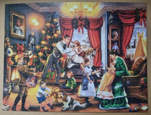 Image 3 of 1000 piece Jigsaw, CHRISTMAS MORNING IN THE NURSERY by WADDI