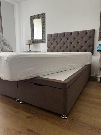 Image 2 of Double ottoman bed in brown