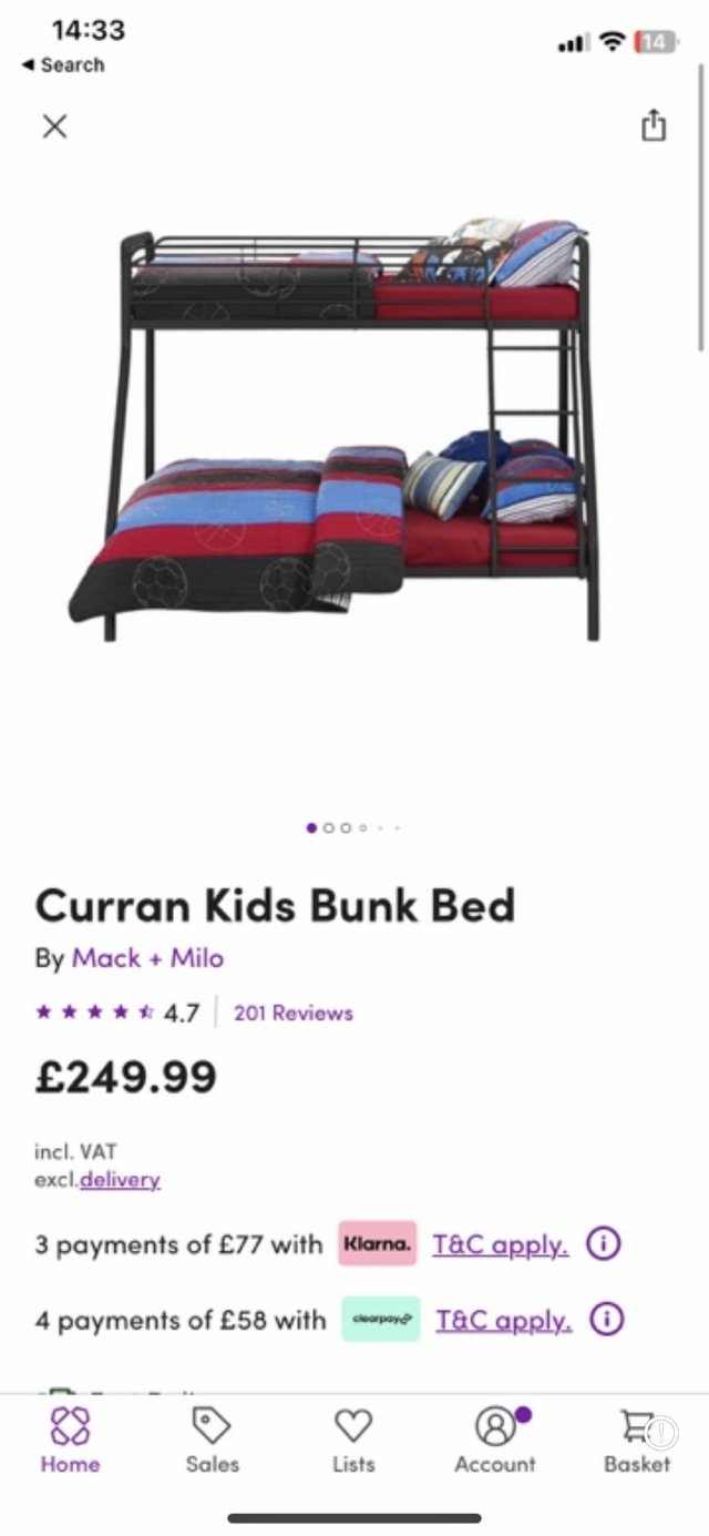 Preview of the first image of Bunk bed double and single.