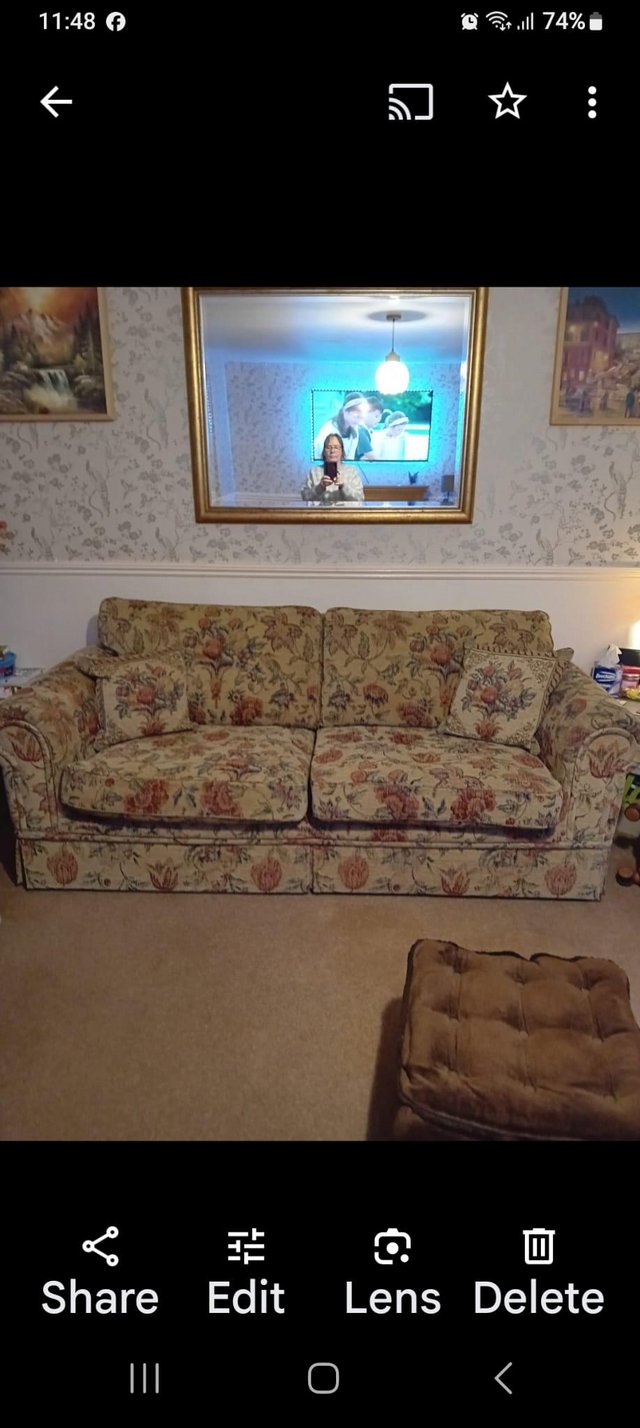 Preview of the first image of 2 large sofas 4 seater plus 3 seater.
