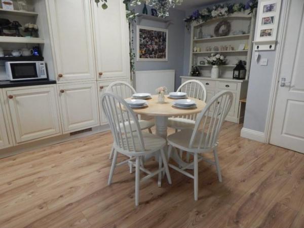 Image 6 of Dropleaf Kitchen / Dining table & 4 chairs , Beech , Vintage