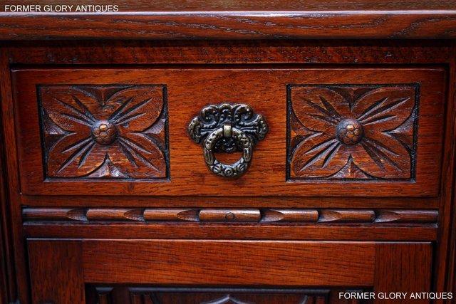 Image 77 of OLD CHARM TUDOR OAK CANTED HALL TABLE CABINET CUPBOARD STAND