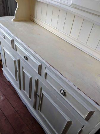 Image 2 of Solid Pine Large Welsh Dresser Shabby Chic Cream