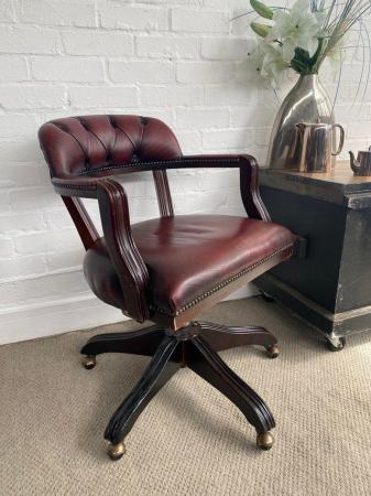 Image 3 of Oxblood Chesterfield captains chair. Can deliver.