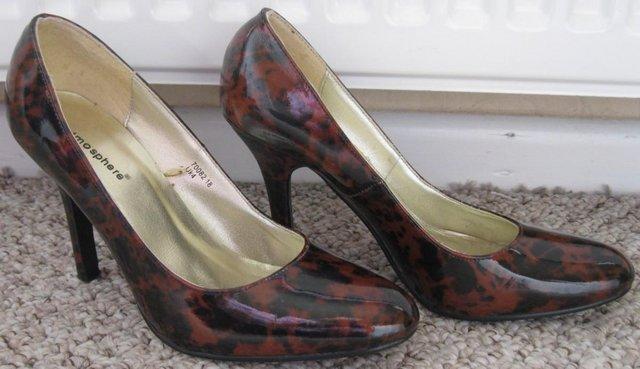 Image 3 of Ladies Black satin High heeled shoes size 4