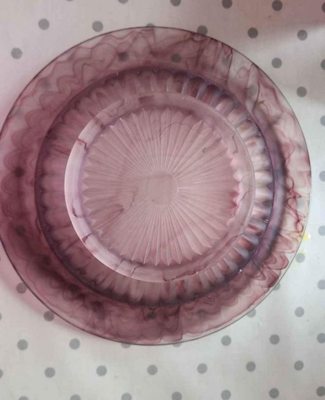 Preview of the first image of Cloud Glass Art Deco Bowl.