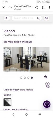 Image 1 of DFS marble table and six chairs