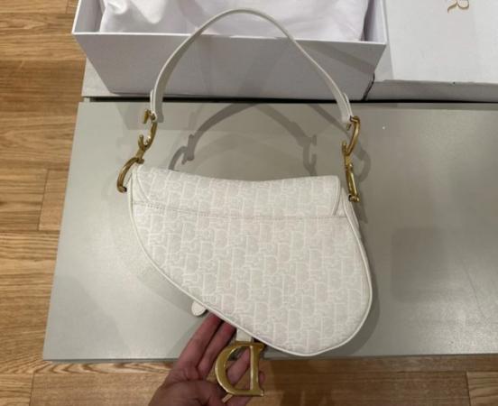 Image 3 of Christian Dior Saddle Bag oblique white women's