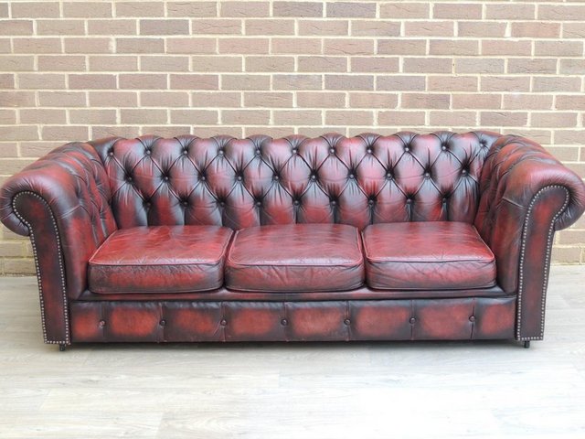 Preview of the first image of Chesterfield 3 seater Vintage Sofa (UK Delivery).