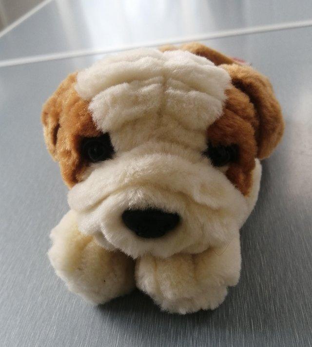 Preview of the first image of Keel Simply Soft Collection Puppy Dog Soft Toy.  Length 8"..