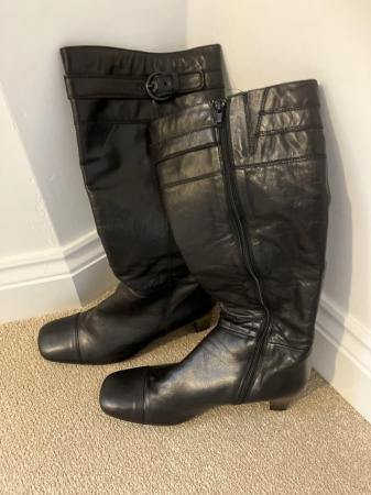 Image 2 of Black Leather knee boots