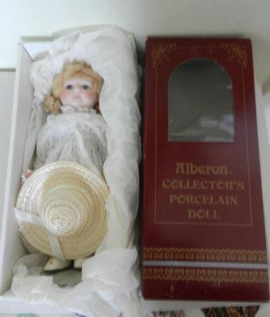 Image 3 of Vintage Alberon Collector's Porcelain Doll With Stand & Box