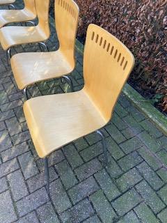 Image 1 of REDUCED PRICE FOR SALE-5-LIGHT BROWN CHAIRS MODERN STYLE
