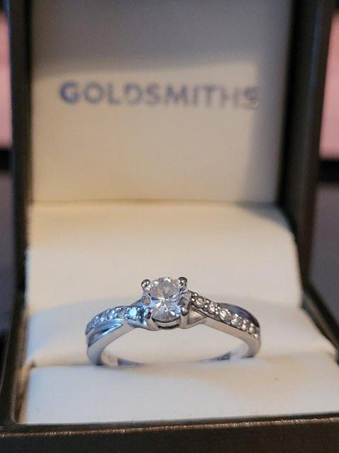 Preview of the first image of 0.9ct Brilliant Cut Diamond Engagement Ring 18ct White Gold.