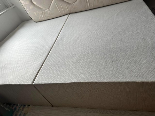 Preview of the first image of Bed and Mattress, Less than a year old, Good as New.
