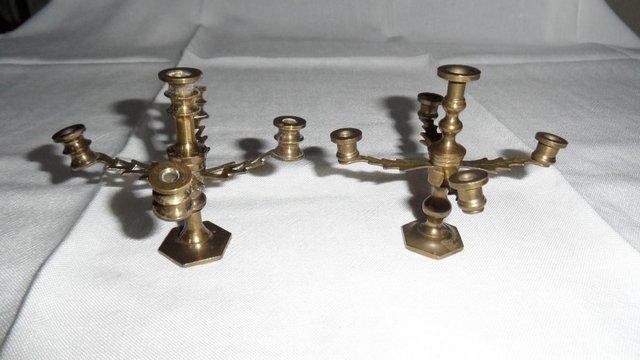 Image 2 of Antique small brass candelabra style ornaments