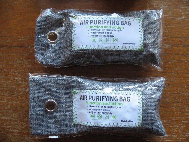 Preview of the first image of Pair of Natural Air Purifying Bags – Shoes, Home, Car, Purif.