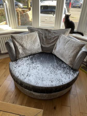 Image 3 of Swivel Cuddle Chair - in good condition