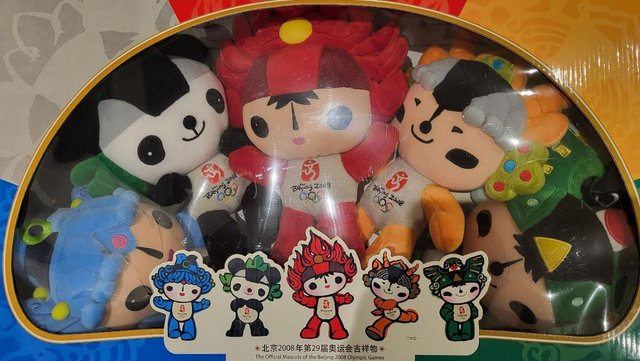 Image 2 of BEIJING OLMYPICS 2008, FIVE OFFICIAL MASCOTS & DVD. MINT