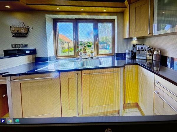 Image 2 of Full Oak Kitchen with Black Granite Worktops and Appliances