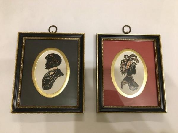 Image 1 of Pair of Framed Silhouettes - Pennyfarthing Galleries Torquay