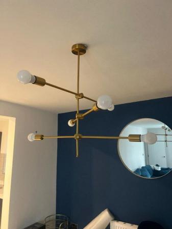 Image 1 of set of 2 ceiling lights in brushed gold