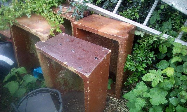 Image 1 of 100year old glazed cattle feed trough