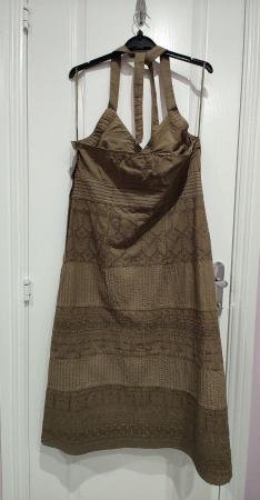 Image 8 of New NEXT Brown Halter Dress Size 12