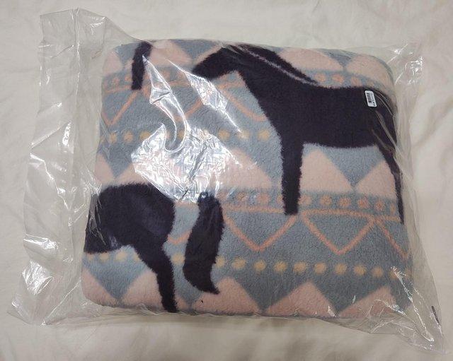 Preview of the first image of New Sherpa Horse Print Blanket Christmas Gift 200x150cm.