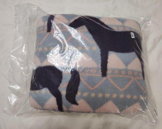 Image 1 of New Sherpa Horse Print Blanket Christmas Gift 200x150cm