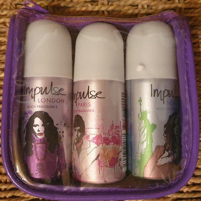 Preview of the first image of Impulse Body Fragrance Set in Travel Bag.
