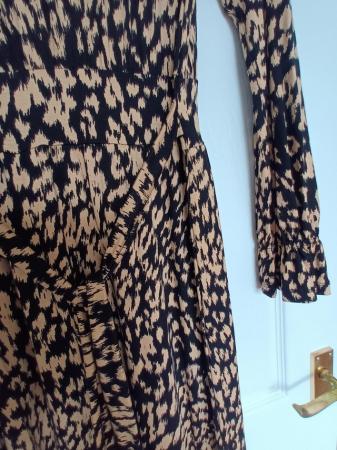 Image 2 of Black and beige midi length dress by TU - size 10/12