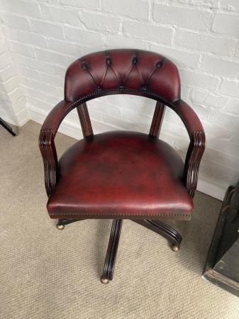 Image 4 of Oxblood Chesterfield captains chair. Can deliver.