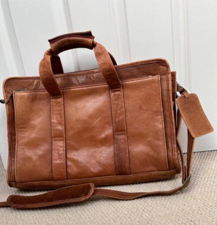 Image 3 of Retro genuine leather satchel/briefcase shoulder/hand bag