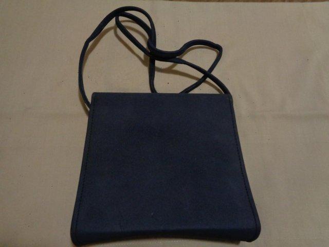 Preview of the first image of Clutch/shoulder bag. Navy Blue with detachable strap..