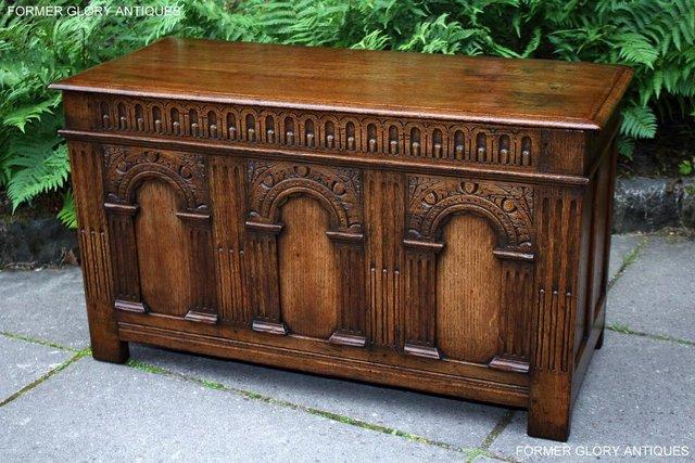 Image 27 of A TITCHMARSH & GOODWIN CARVED OAK BLANKET CHEST BOX TRUNK