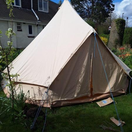 Image 1 of 5m diameter canvas bell tent, used twice, excellent conditio