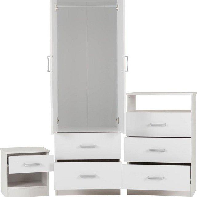 Preview of the first image of POLAR 2 DOOR WARDROBE  CHEST AND BEDSIDE -  WHITE.