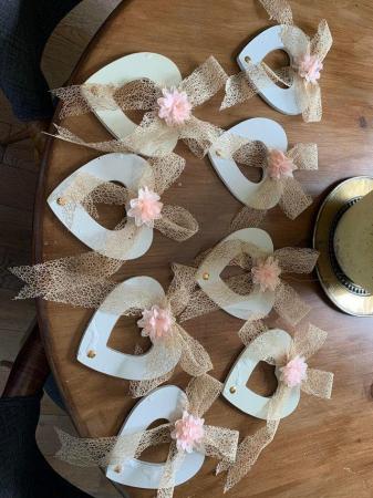 Image 2 of 8 small wedding / party decorative wooden hearts