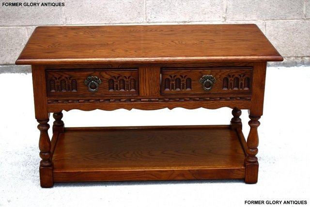 Image 37 of OLD CHARM LIGHT OAK TWO DRAWER OCCASIONAL COFFEE TABLE STAND