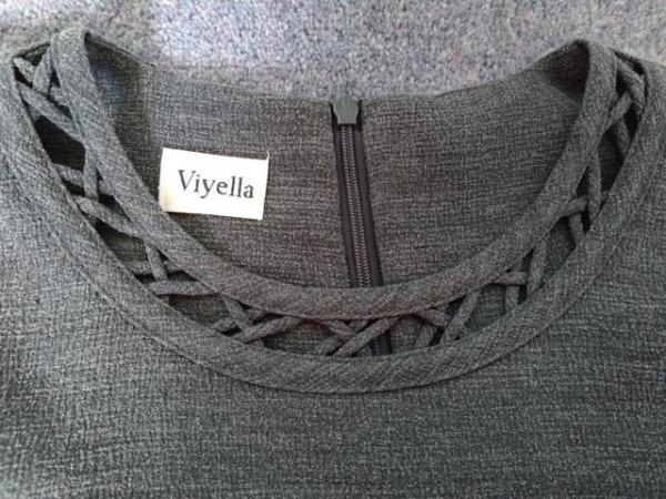 Image 3 of Fully lined grey Viyella dress- UK size 14
