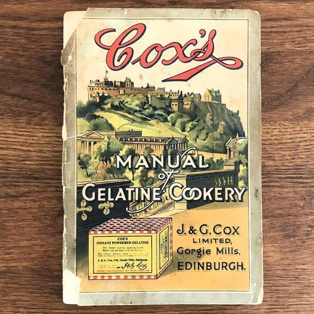 Preview of the first image of Vintage 1938 Cox's Manual of Gelatine Cookery. P/back.91 pgs.
