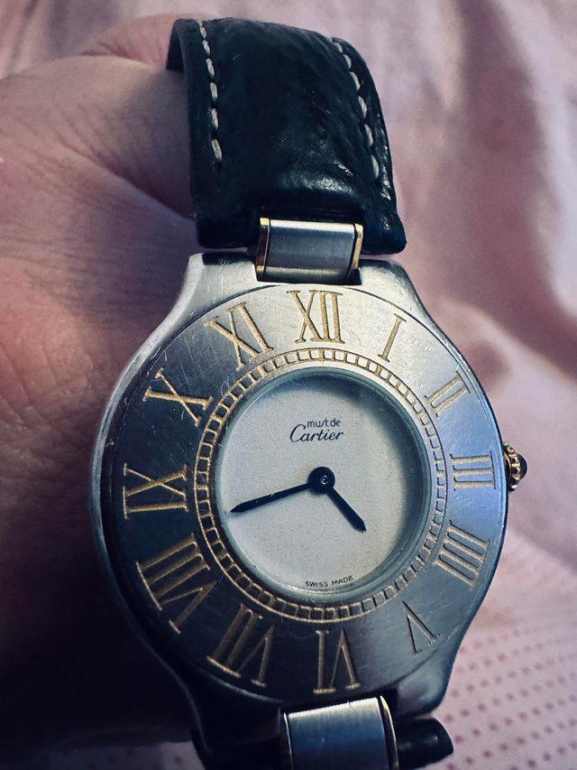 Preview of the first image of Cartier watch on excellent condition with trade mark stone.