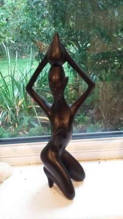 Image 2 of Vintage Ebony African Carved Wood Figure - approx. 8.5" x 4"