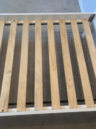 Image 6 of Single white wooden bed frame.