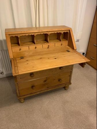 Image 3 of Bureau, Victorian Pine, Antique, Great Upcycle project.