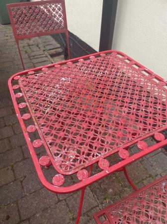 Image 1 of Sarah Raven Bistro Table & Chairs Set. Renovation Project.