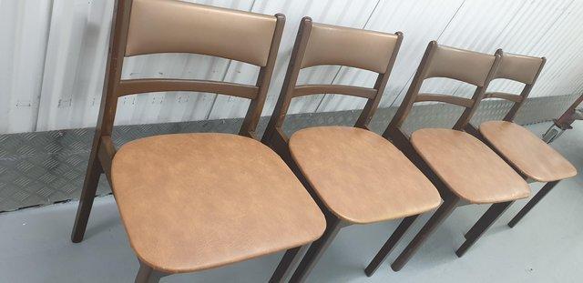 Image 5 of Danish style / retro mid century dining chairs x 4