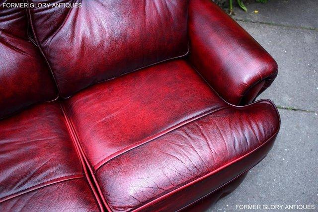 Image 55 of SAXON OXBLOOD RED LEATHER CHESTERFIELD SETTEE SOFA ARMCHAIR